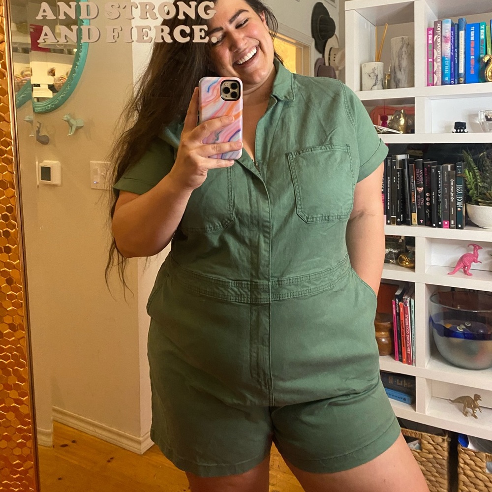 Target Green Utility Romper